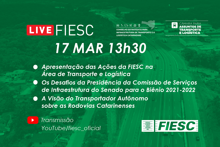 Reunião “on-line” e conjunta do Conselho Estratégico para Infraestrutura de Transporte e a Logística Catarinense e da Câmara de Transporte e Logística da FIESC