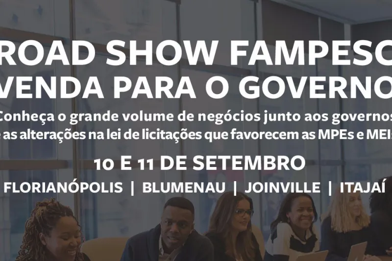 Eventos serão realizados em Florianópolis, Blumenau e Joinville