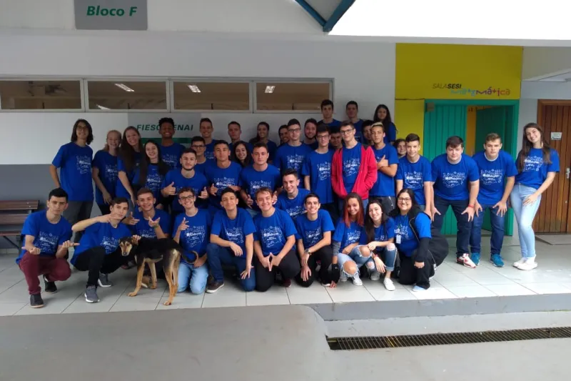 Turma de Chapecó que está participando da OBMEP. Foto: Divulgação: SESI
