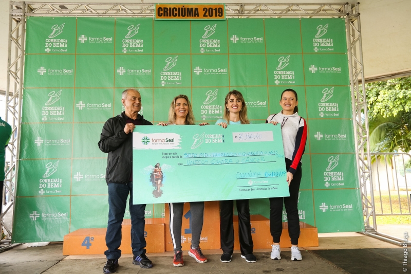 Unidos Contra o Câncer foi a entidade beneficiada pelo resultado financeiro da corrida. Foto: Thiago Braga