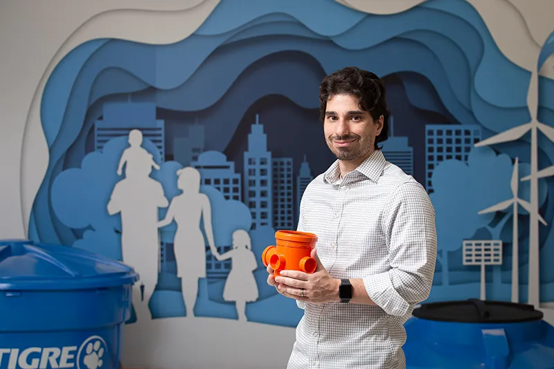 Rafael Salomão, gerente de inovação e sustentabilidade da Tigre: "Em razão de sua liderança no setor de construção, a empresa tem que exercer um papel de indutora de processos e iniciativas que ajudem a modernizar o segmento".