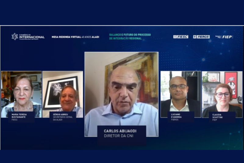 Participaram da live representantes da CNI, ALADI, FIESC, FIEP e FIERGS