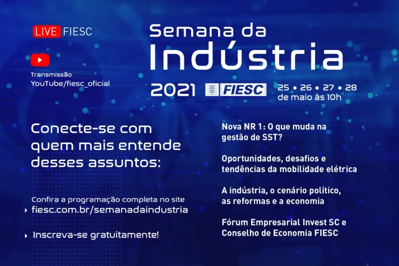 Semana da Indústria se inicia nesta terça-feira com eventos virtuais