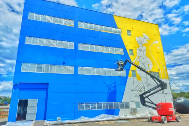 Parque da Inovação de Jaraguá do Sul e Instituto Eggon Silva ganham esculturas e grafite gigante