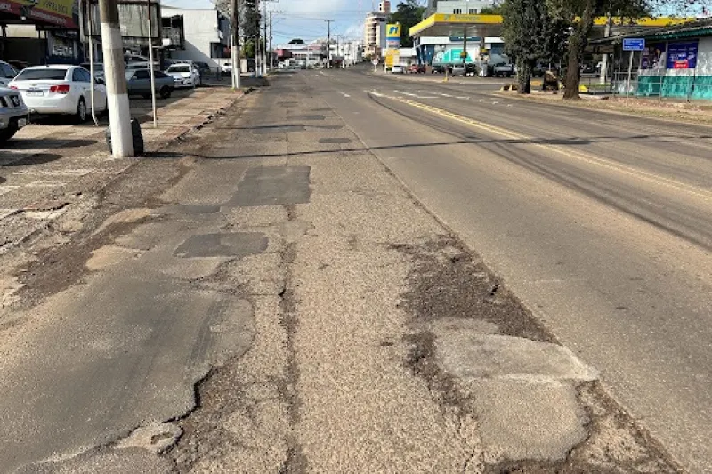 BR-163, no perímetro urbano de São Miguel do Oeste (foto: Ricardo Saporiti)