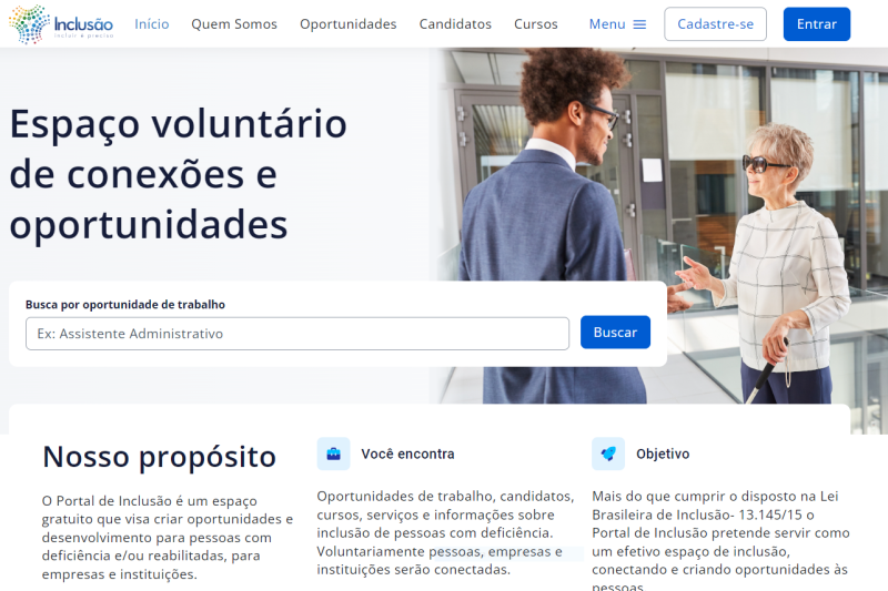 Plataforma reúne 445 oportunidades de trabalho para pessoas com deficiência