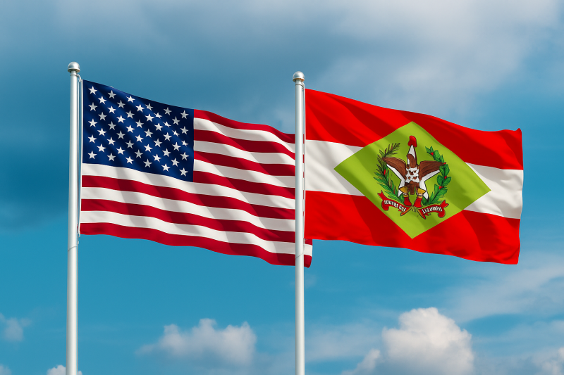 Efeitos do tarifaço já são sentidos em SC; Indústria perdeu vagas em agosto (Imagem gerada por Inteligência Artificial)